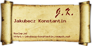 Jakubecz Konstantin névjegykártya